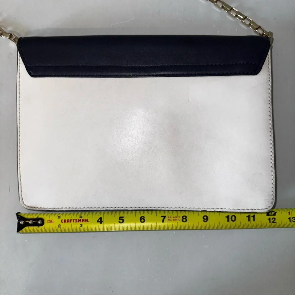 Kate Spade Post Street Madison Clutch Navy White Striped Nautical‎ Gold Chain